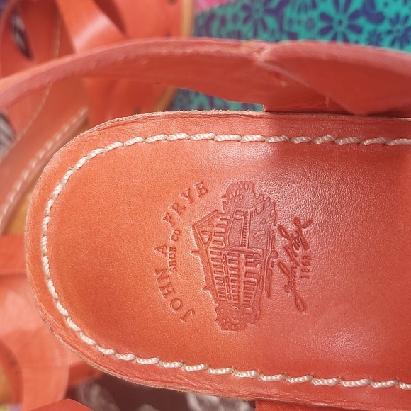 Frye Studded leather Sandals Burnt Orange 8.5 - Picture 4 of 14